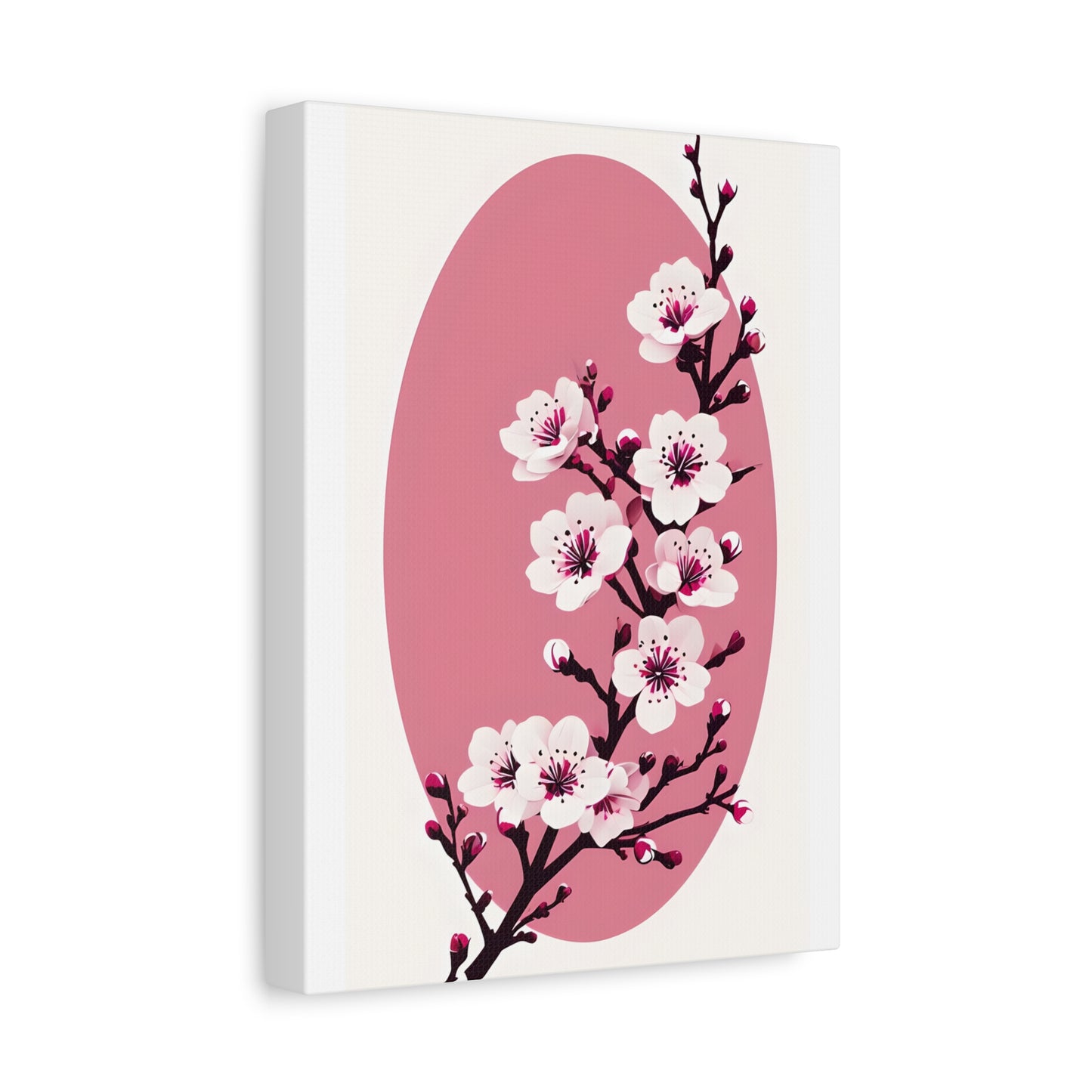 Cherry Blossom Canvas Wall Art | Japanese Flower Wall Decor | Pink Floral Canvas Print | Spring Nature Home Art | Sakura Artwork