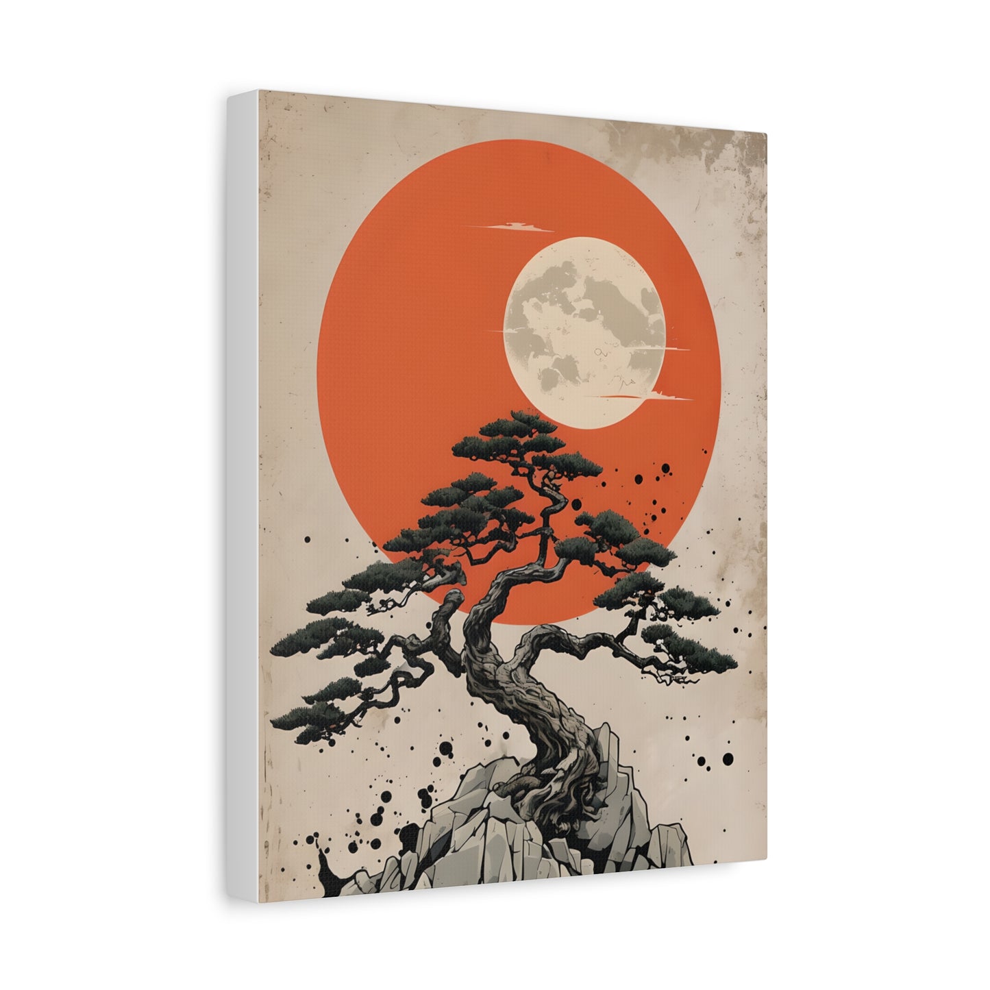 Breathtaking Bonsai Sunset Digital Art Japanese Zen Wall Art Digital Print – Japanese Digital Download - Tranquil Landscape Decor