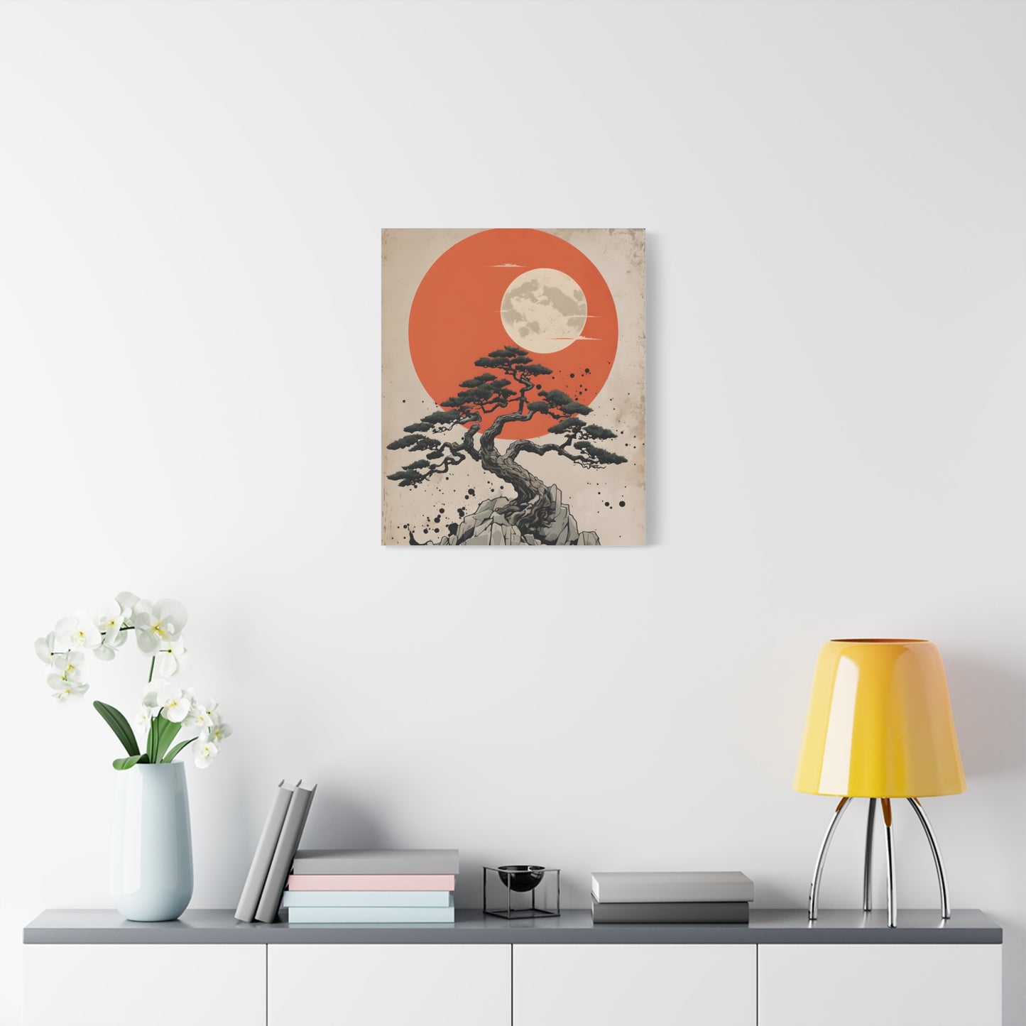 Breathtaking Bonsai Sunset Digital Art Japanese Zen Wall Art Digital Print – Japanese Digital Download - Tranquil Landscape Decor
