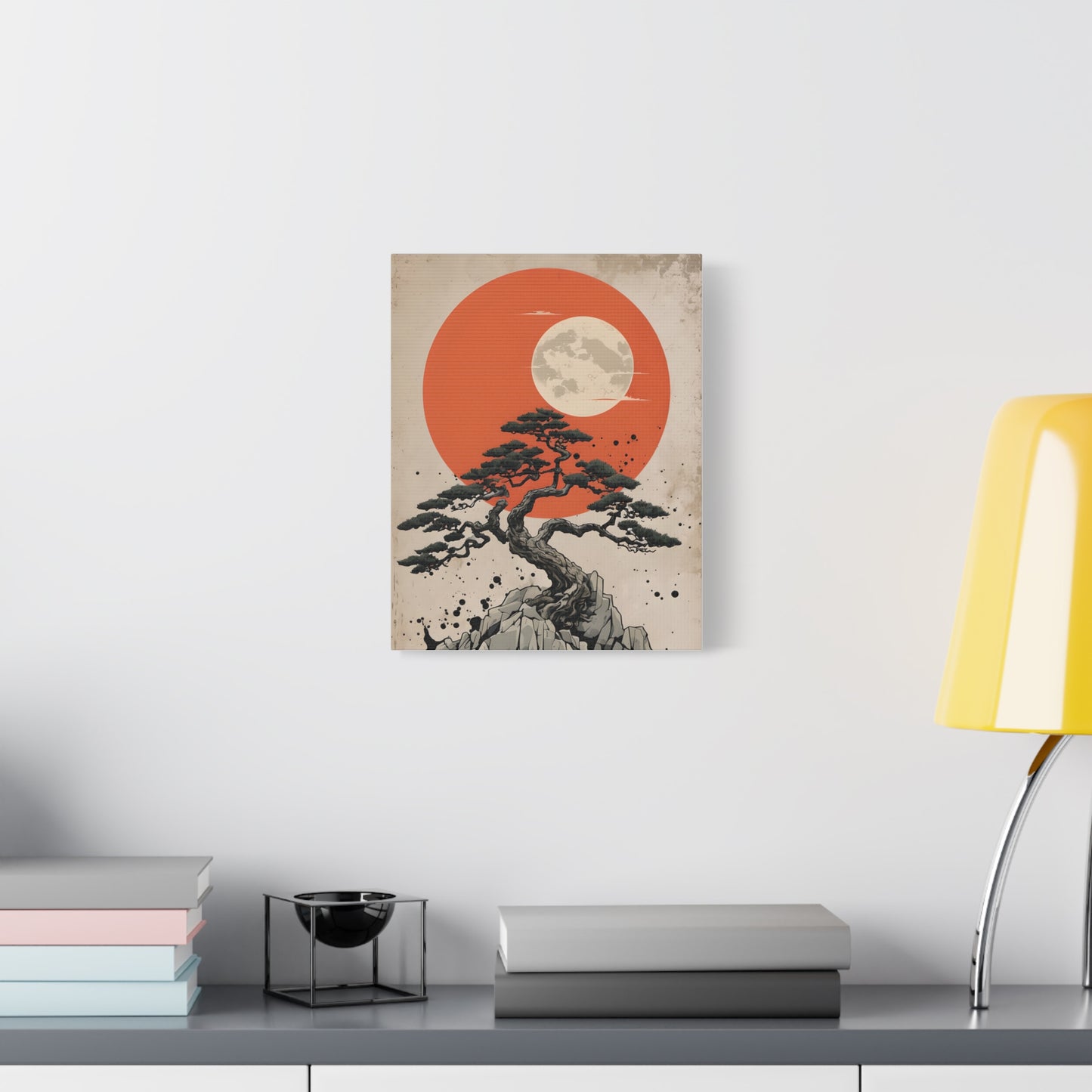 Breathtaking Bonsai Sunset Digital Art Japanese Zen Wall Art Digital Print – Japanese Digital Download - Tranquil Landscape Decor