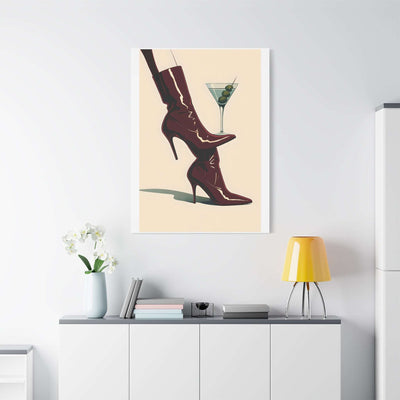  Sexy Boot Wall Art – Western Glam Martini Poster UK