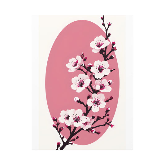 Cherry Blossom Canvas Wall Art | Japanese Flower Wall Decor | Pink Floral Canvas Print | Spring Nature Home Art | Sakura Artwork