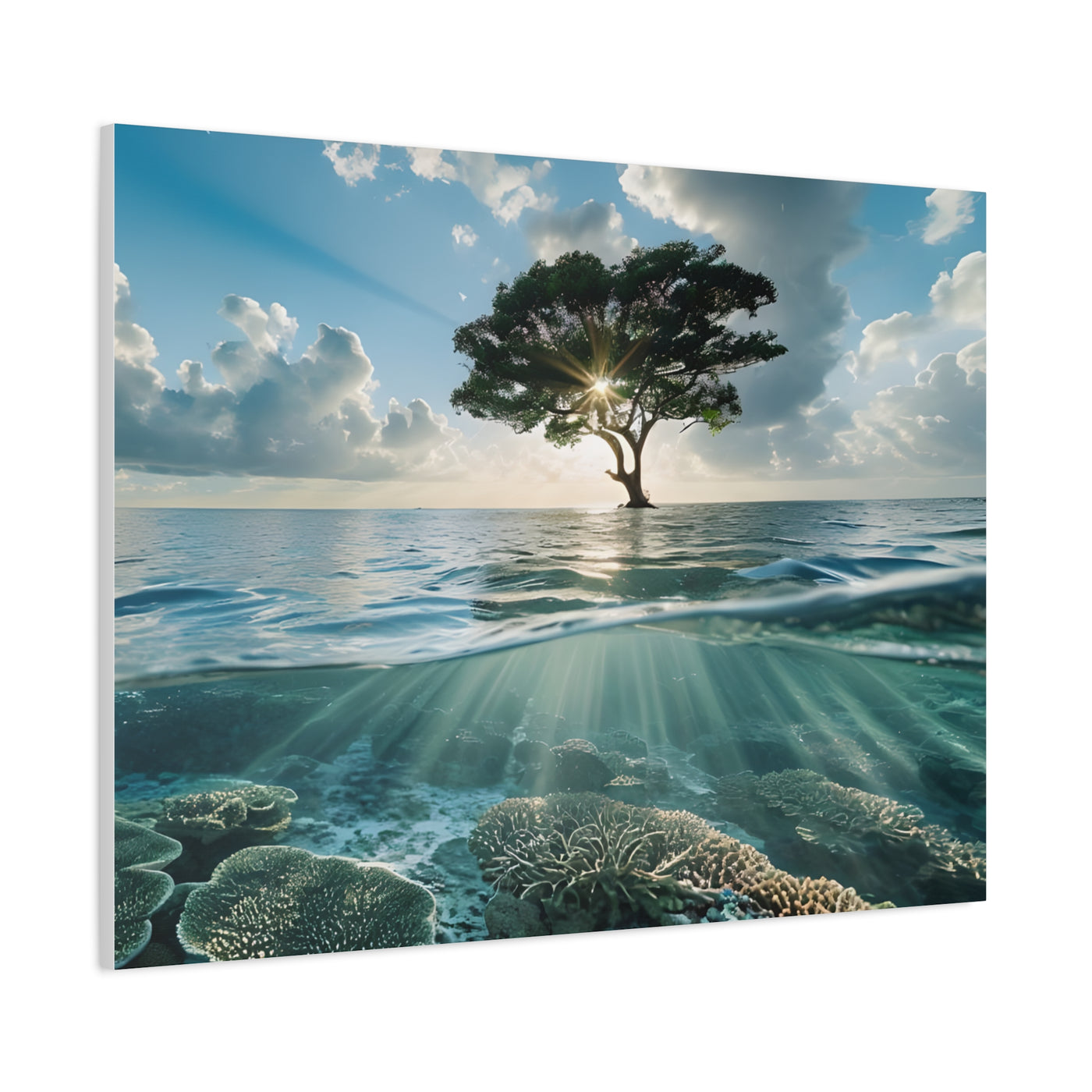 Sunken Reef and Tree Island Canvas Print 